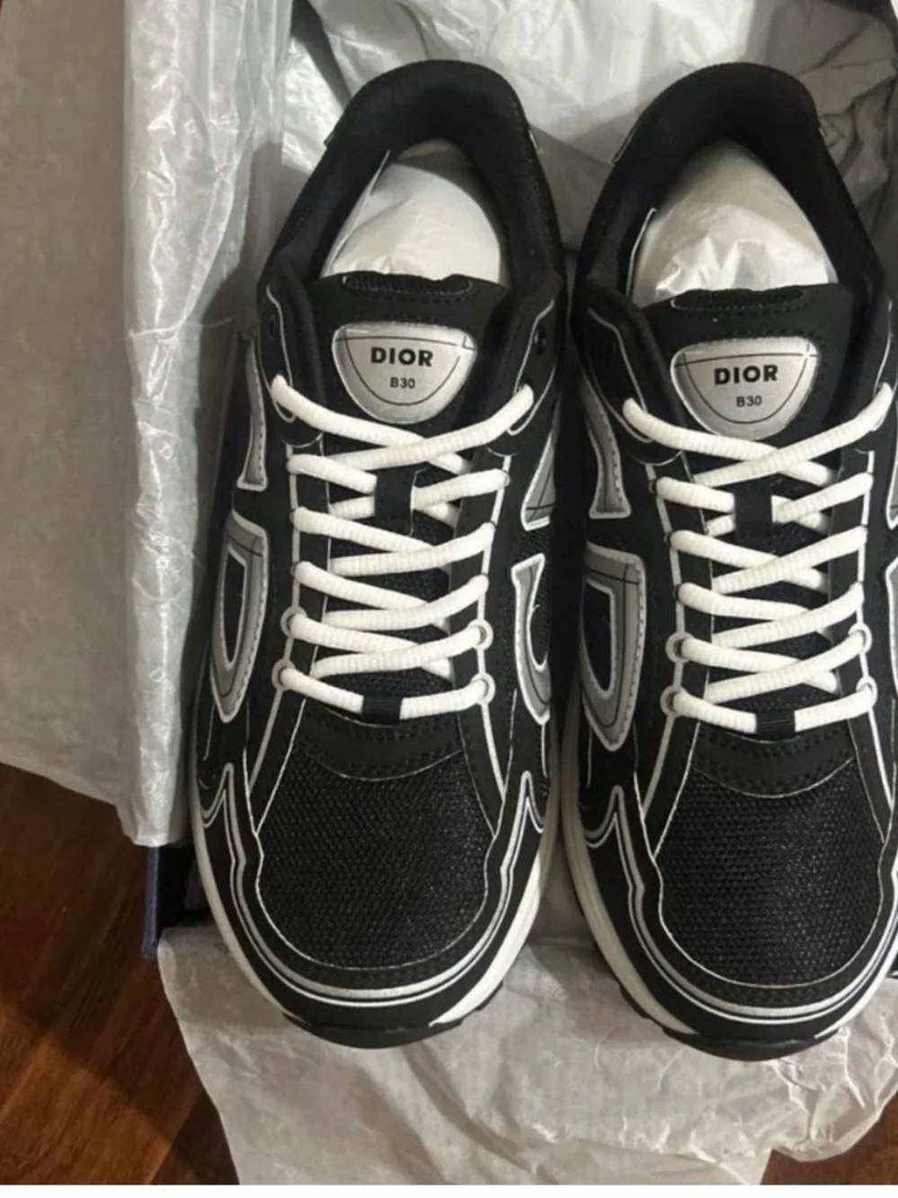 Dior Black and White Men's Athletic Sneakers